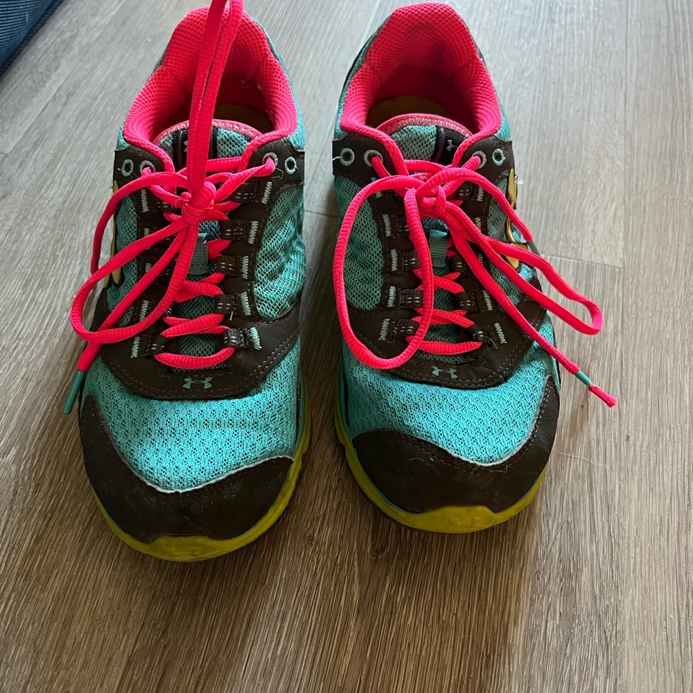 Under Armour Turquoise and Neon Pink Sneakers